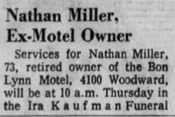 Bon Lynn Motel - Feb 1971 Owner Passes Away